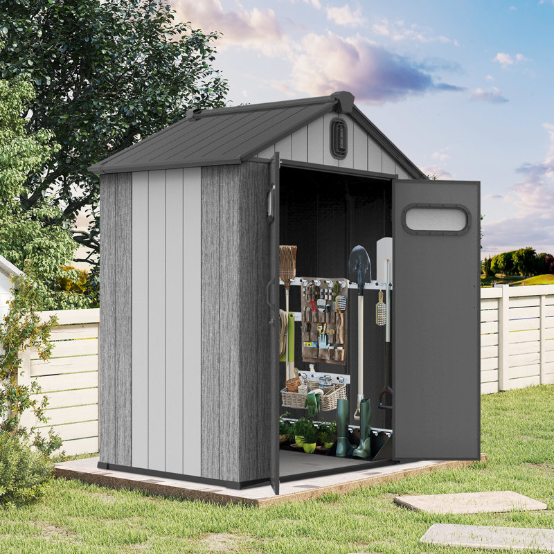 Remise de rangement extérieure en plastique, H 85,87 po x l 71,46 po x P 49,92 po