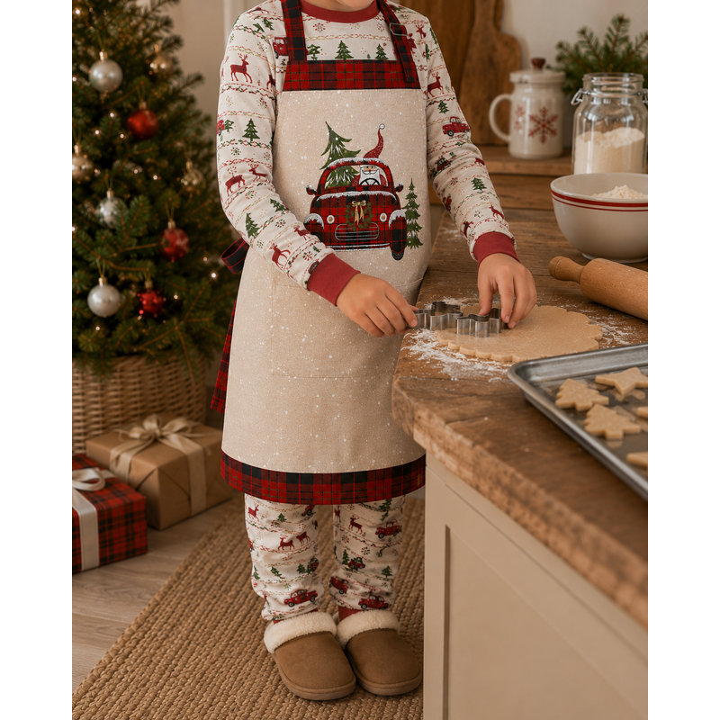 Christmas Plaid Childrens Apron