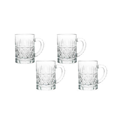 La Rochere Flore 10 Ounce Coffee Mug, Set of 4 - Clear