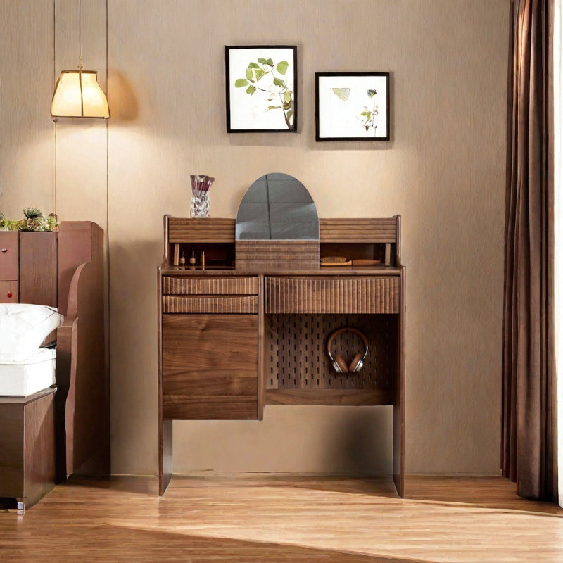 Commode rétro en noyer noir