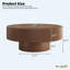 Table basse ronde moderne avec plateau épais de 6,8 po, table centrale cannelée minimaliste, assemblage facile-1815471339-1815471338
