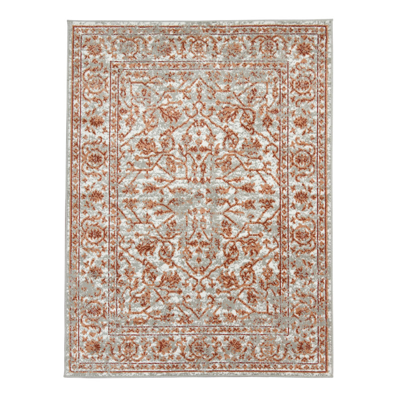 Tapis floral et botanique traditionnel Calam, Rectangle 1 pi 10 po x 2 pi 11 po