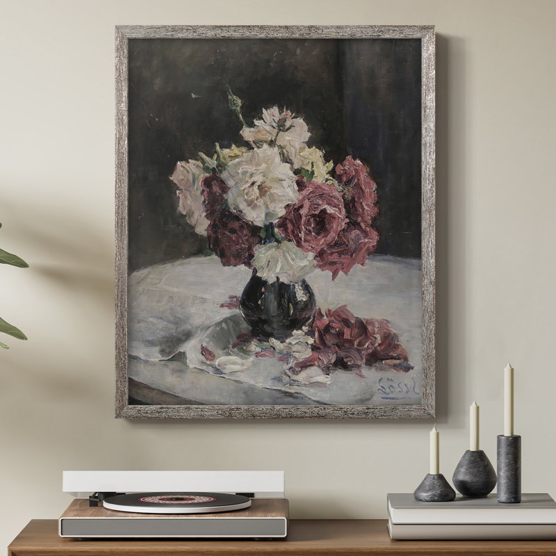 Impression encadrée vintage avec imprimé floral Lxxi - bois massif, H 11 po x l 9 po