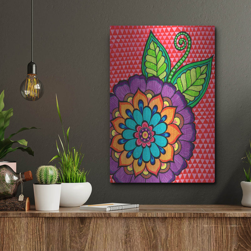 «Bright Bold Blooms 4» par Hello Angel, art mural en métal, 24 po x 36 po, H 16 po x l 12 po