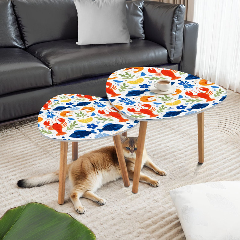 Ensemble de 2 tables basses gigognes Triangle