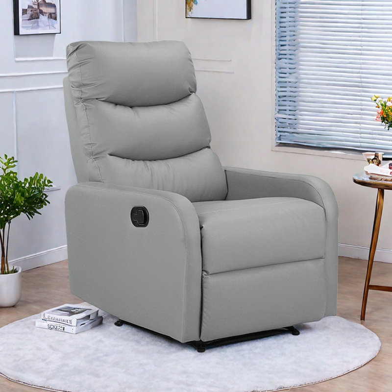 Single Living Room Ergonomic Function Recliner, Light Gray