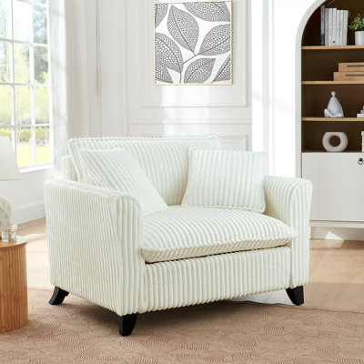 Fauteuil paresseux, fauteuil confortable pour une personne, avec dossier et coussin d'assise moelleux, avec accoudoirs des deux côtés, convenant au salon et à la chambre à coucher - Beige