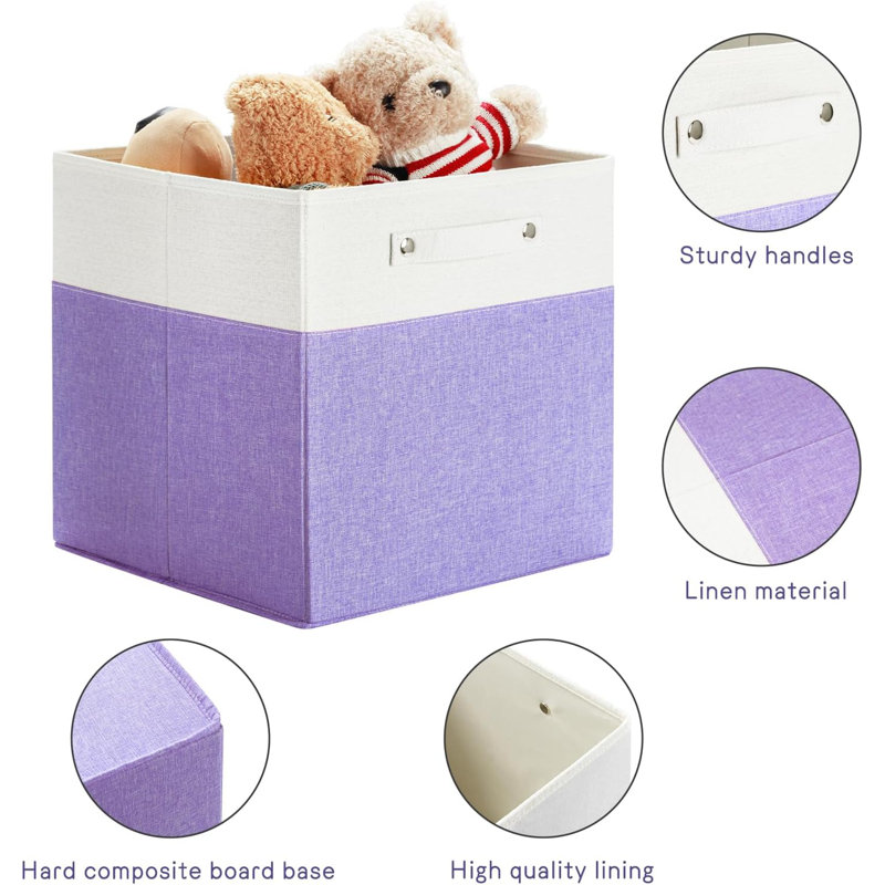 13x13" Collapsible Linen Storage Bins With Handles