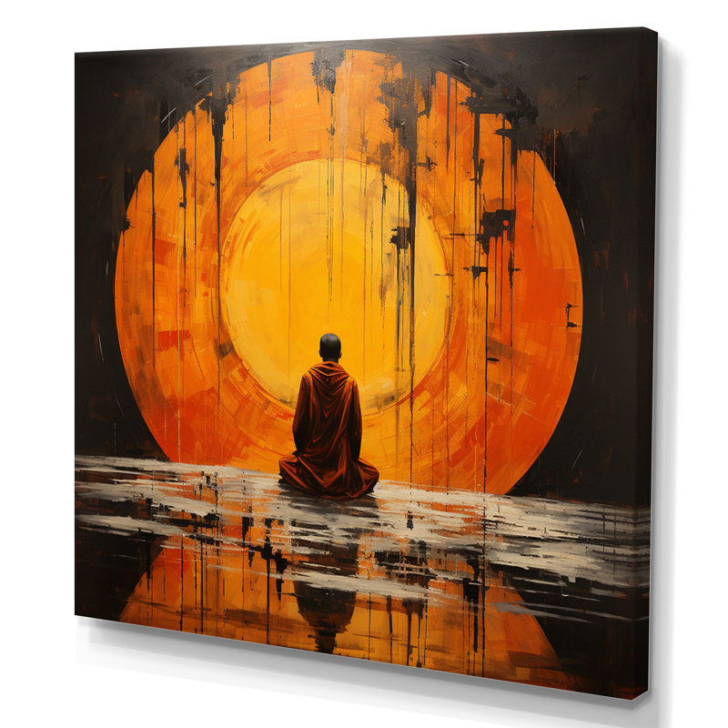 Gourou du minimalisme orange I, H 30 po x l 30 po x P 1 po, Toile tendue