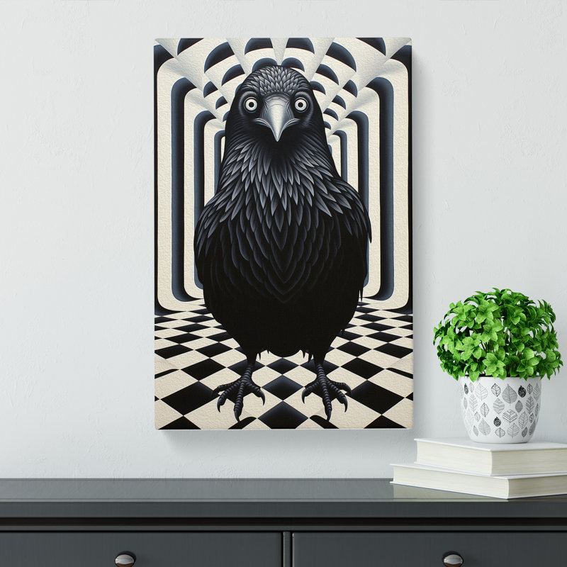 Crow - Print, 60cm H x 40cm W x 3cm D
