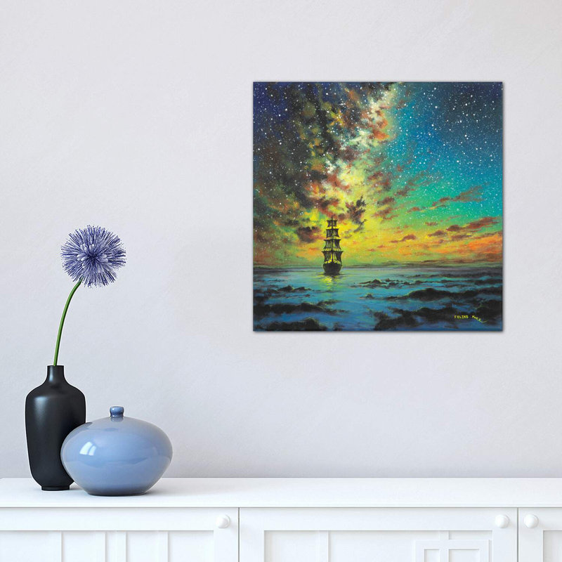 «Smooth Sailing» par reproduction d'art, Toile tendue, H 12 po x l 12 po x P 0,75 po