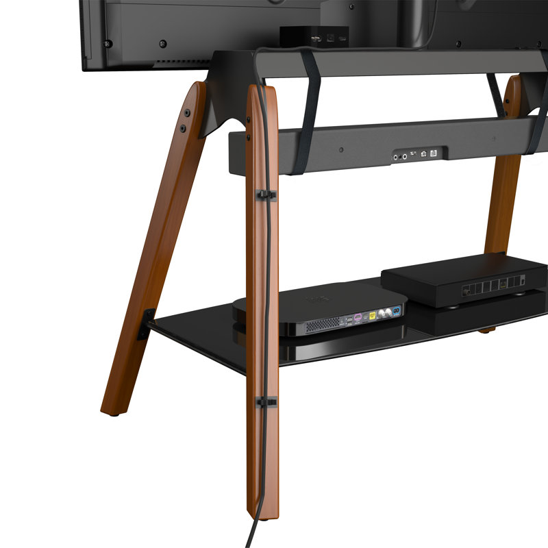 Basye Unfinished TV Stand for TVs up to 85", Dark Wood