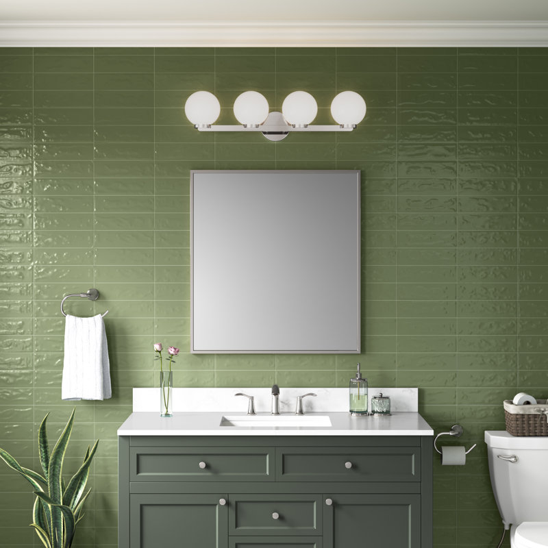 Meuble-lavabo 4 lumières 30,25 po Ardeva, Chrome chrome, Quatre lumières, H 8 po x l 30,25 po x P 7 po