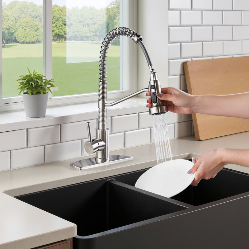 Robinet de cuisine avec accessoires FORIUS, Nickel brossé
