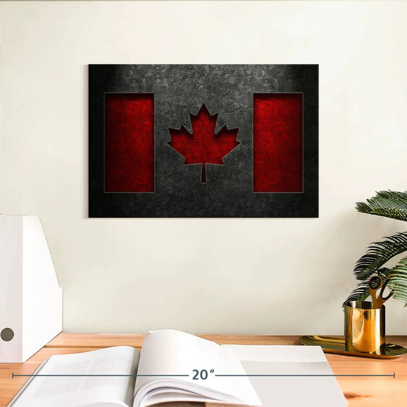 Borges Canadian Flag Stone Texture, 8" H x 12" W