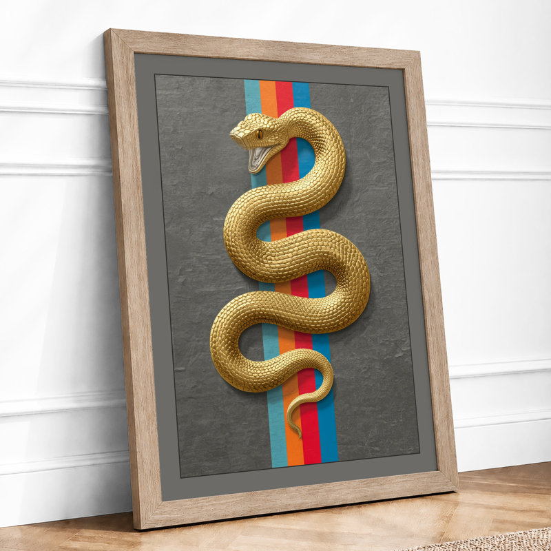 Serpent and Rainbow Modern - Framed Print, A3 - 42.0 x 29.7 cm, Oak