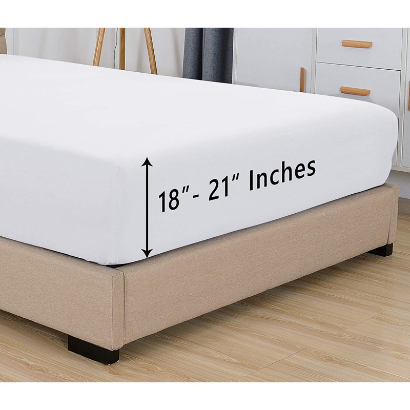 Microfiber Fitted Sheet, White, Queen