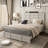 Queen Size Wood Bed Frame With Tall Headboard, Farmhouse Platform Bed With Solid Wood Slats Support, No Box Spring Needed