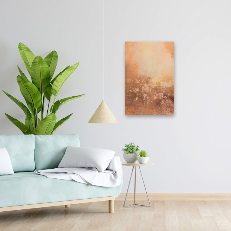 Terre, brun, contemporain, abstrait, H 24 po x l 16 po