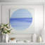 Dark Blue And Gray Circular Landscapes Print by Joyce Creiger