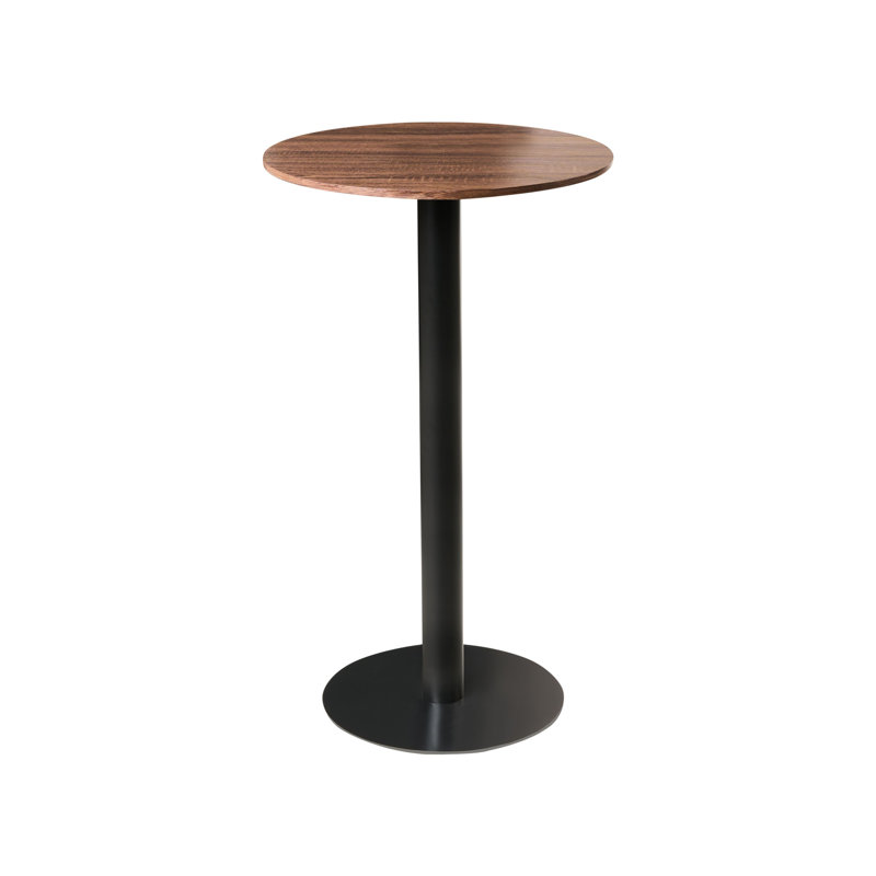 Banerjee Pedestal End Table, Black,  Dark Brown
