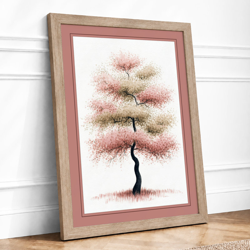 Soft Layered Tree Botanical - Framed Print, A1 - 84.1 x 59.4 cm, Oak