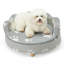 Canapé-lit rond pour chien de 66 cm (26 po) avec housse de coussin amovible, pouvant supporter jusqu'à 36 kg (80 lb)