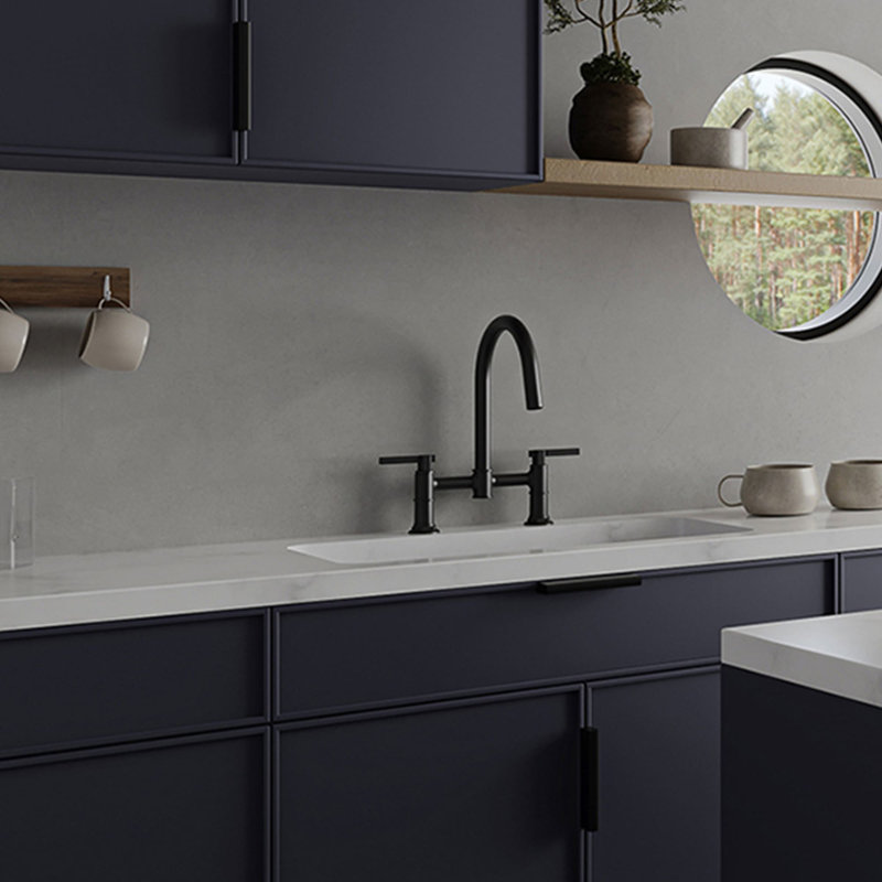 Bridge Kitchen Faucet With Rotating Spout 2 Hole Kitchen Sink Faucets Brass Double Handle Kitchen Basin Taps With Valve