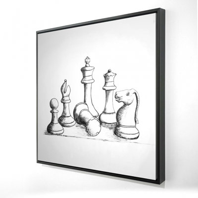 Chess Game Pieces Print On Canvas