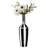  Gelb Handmade 15" Ceramic Black And White Striped Vase-811111870