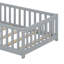 Wood Twin Bed Frame With Fence Guardrails-113587538
