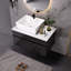 Meuble-lavabo flottant moderne 31,5 po avec lavabo en céramique, tiroir et armoire pour espaces compacts, fixation murale