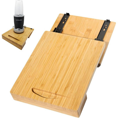 Bamboo Appliance Slider, Wooden Tray, Coffee Maker, Coffee Station Organizer, Kitchen Countertop Organizer