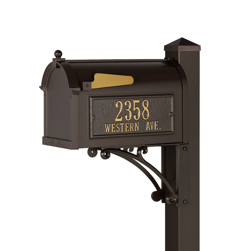 Superior Post Mounted Mailbox, Bronze, Yes