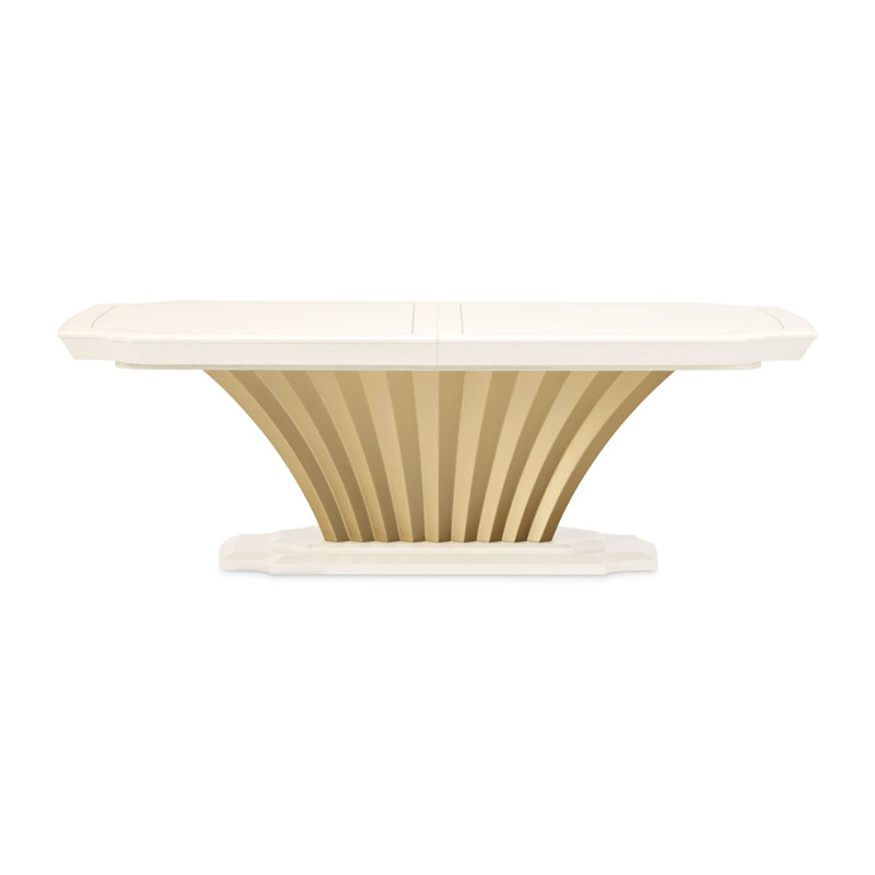 Fantosini 7-Piece Dining Room Set - Creamy Pearl, 9 Pieces: Table, 8 Chairs