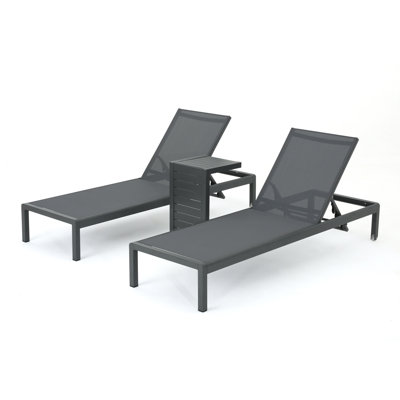 Caggiano Reclining Chaise Lounge with Table