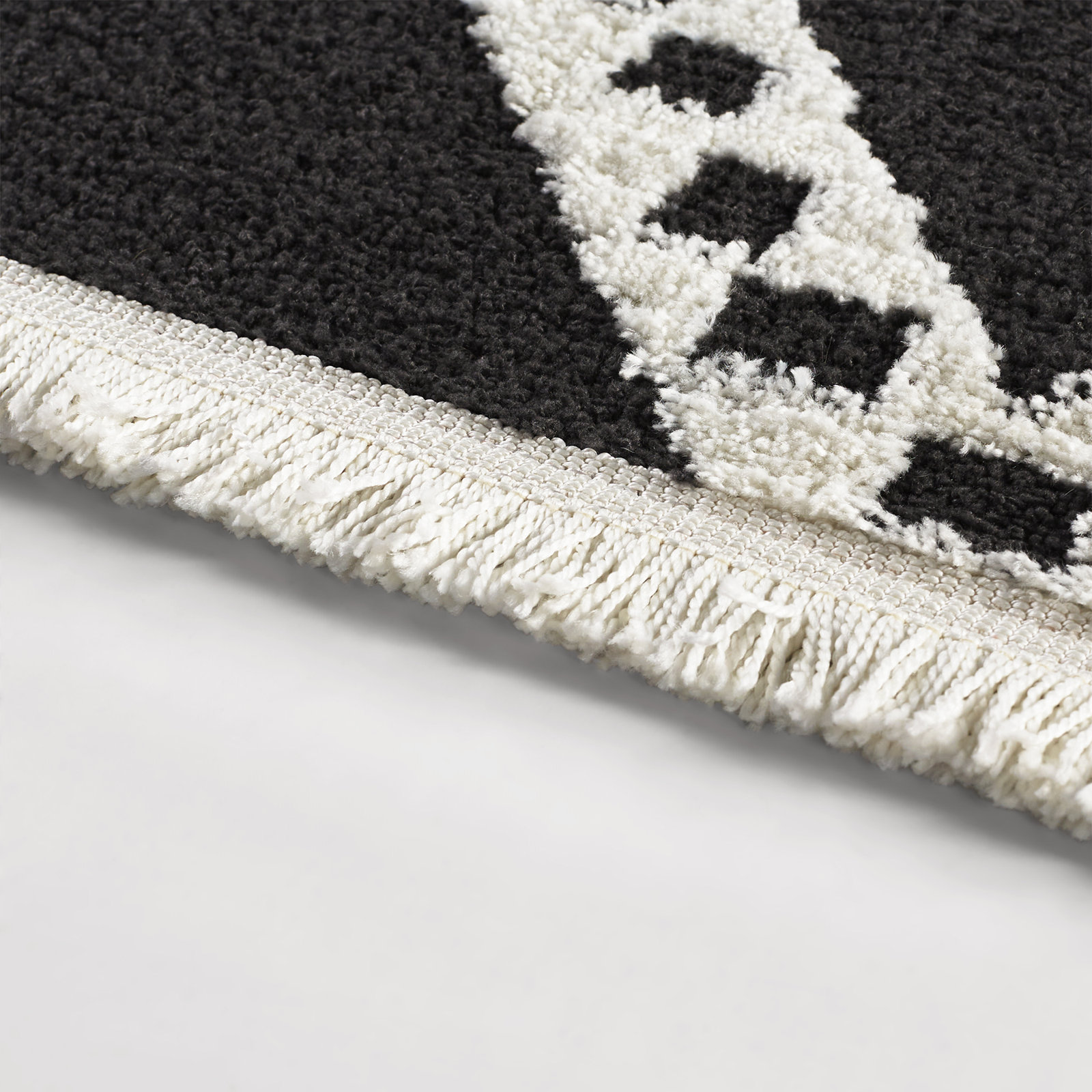 Lange Black White Southwestern Rug, Rectangle 2' x 3'