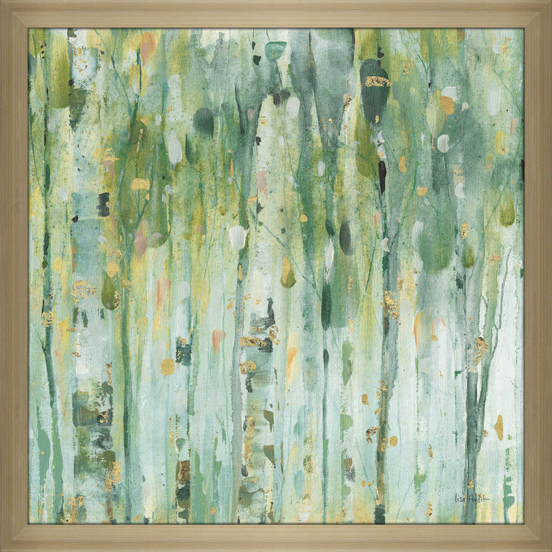 «The Forest III», reproduction de peinture à l'aquarelle, H 25,5 po x l 25,5 po x P 1 po, Encadrement champagne