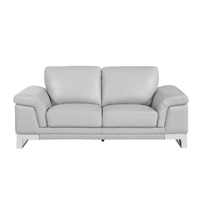 Luxurious Top Grain Italian Leather Loveseat With Premium Construction And Stylish Legs, Ideal For Comfortable Seating And Sophisticated Decor.