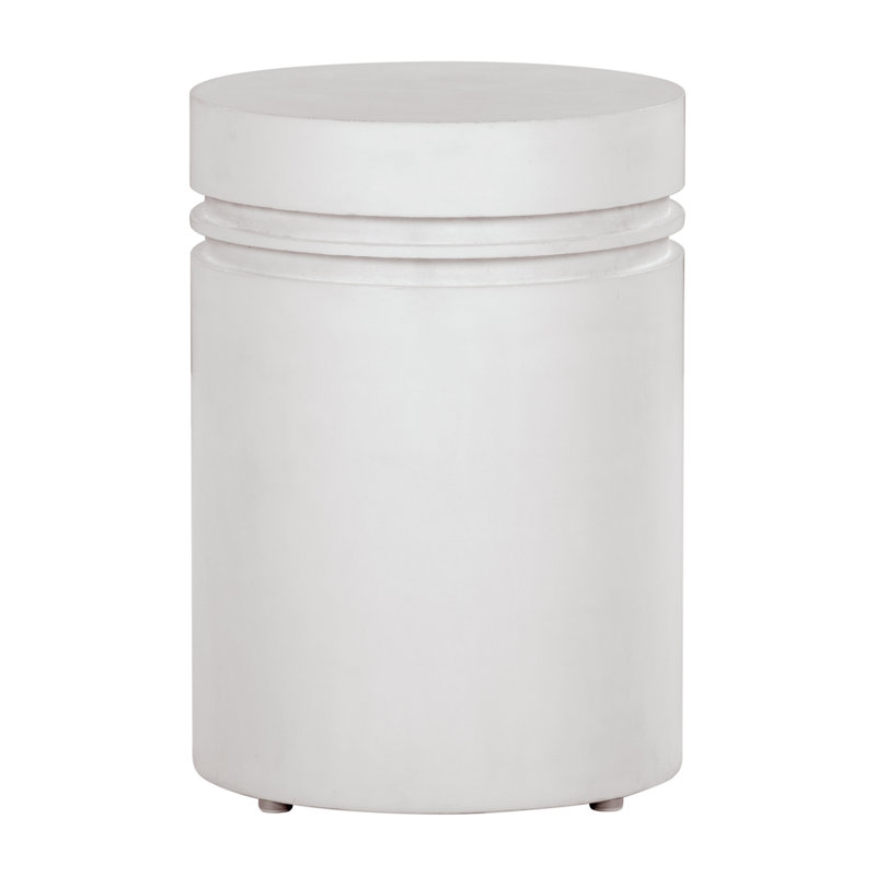 Table d'appoint ronde Santori, Ivoire blanc, H 20 po x l 15 po x P 15 po
