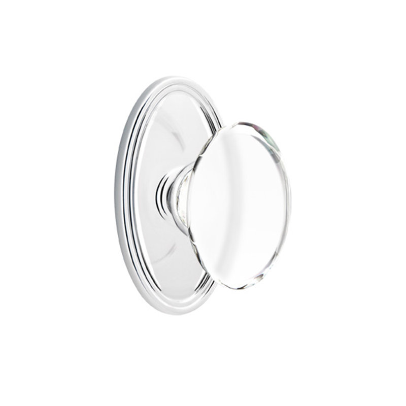 Passage Hampton Knob with Oval Rose, Polished Chrome