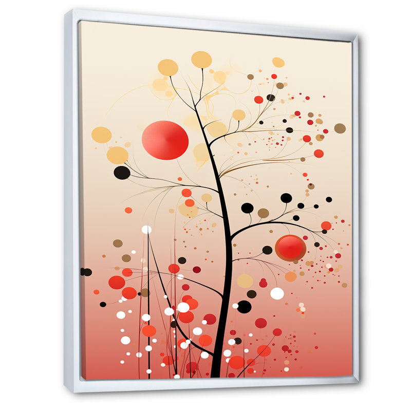 «Pink Boho Blooming Branch» sur toile, H 32 po x l 16 po x P 1 po, Cadre flottant blanc