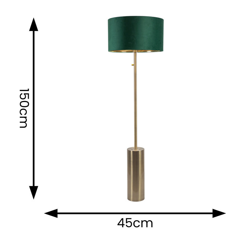 Ailanny 150 H cm Mirrored Traditional Floor Lamp, No, Green/Gold