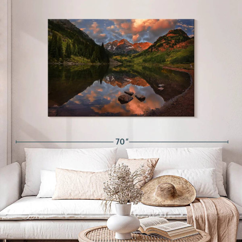Alvord Maroon Bells Mountain Lake, H 32 po x l 48 po