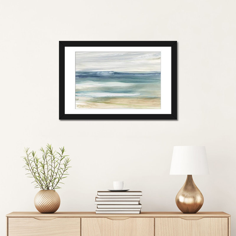 «Ocean Breeze» par Carol Robinson, reproduction d'art, H 16 po x l 24 po, Impression encadrée avec passe-partout, Noir