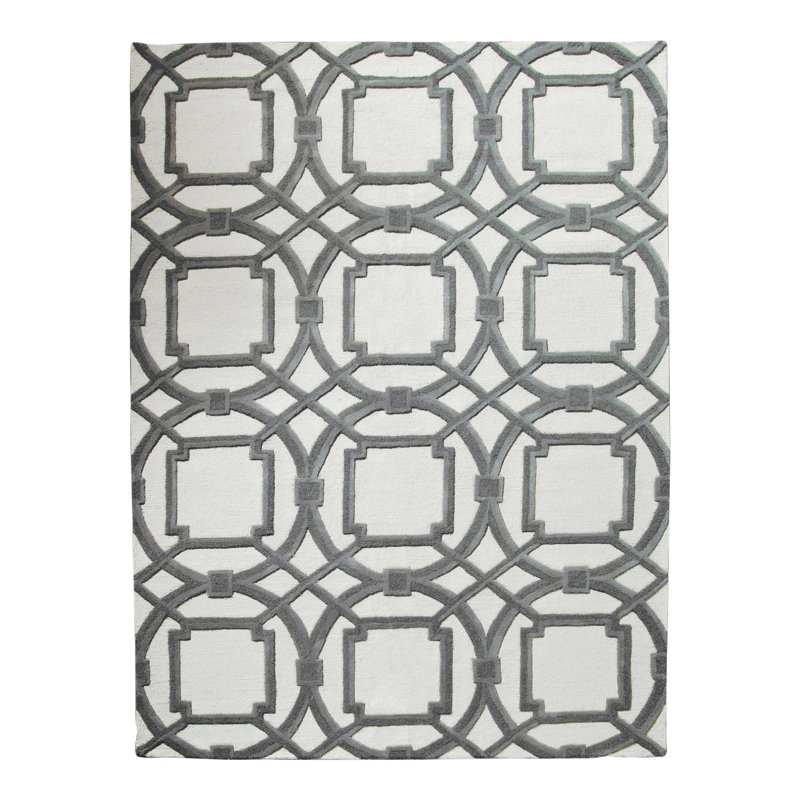 Arabesque Rug-Grey/Ivory, Rectangle 6' x 9'