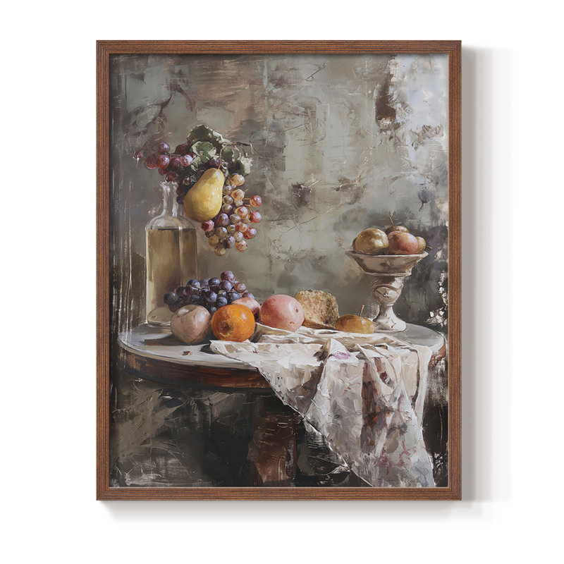 Impression encadrée FLORAL Series DCC XXVI - bois massif, H 11 po x l 9 po, Noyer