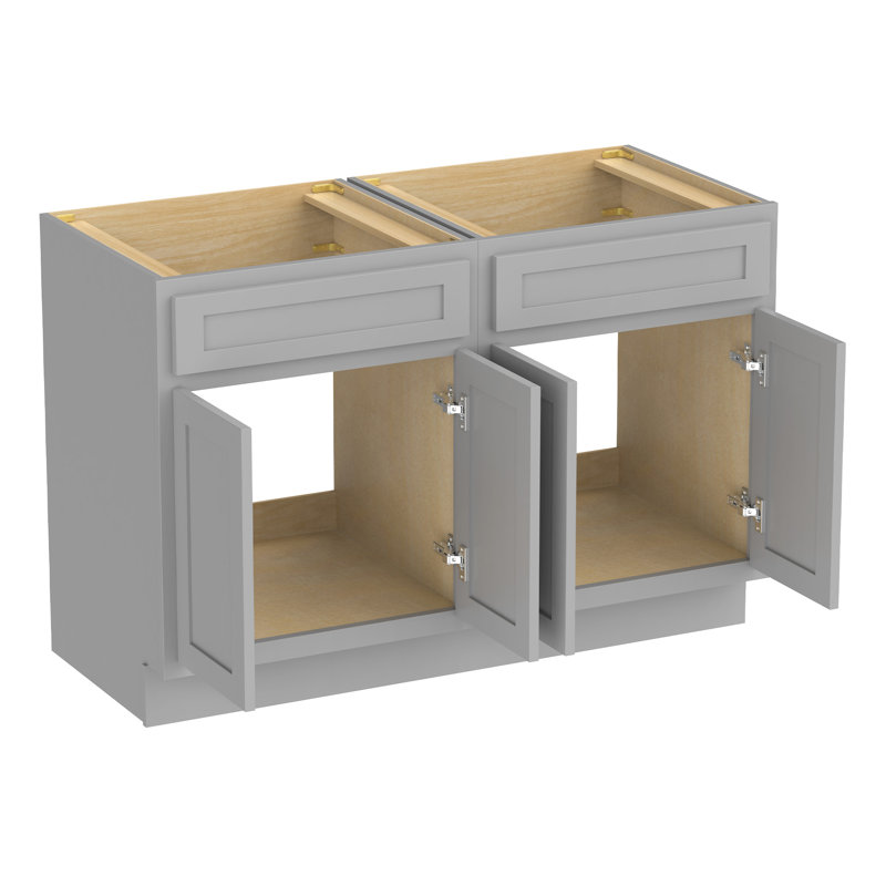Base de meuble-lavabo double 48 po seulement, Gris