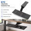 Plateau de clavier réglable KT2 avec plateforme pour souris, à placer sous le bureau, pour bureaux assis-debout.