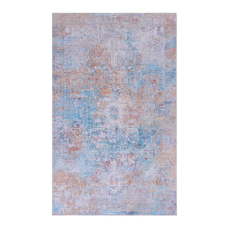 6'X9' Yellow Washable Area Rug​, Rectangle 6' x 9'